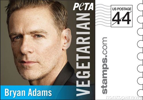 свежо Брайън Адамс PETA пощенска марка